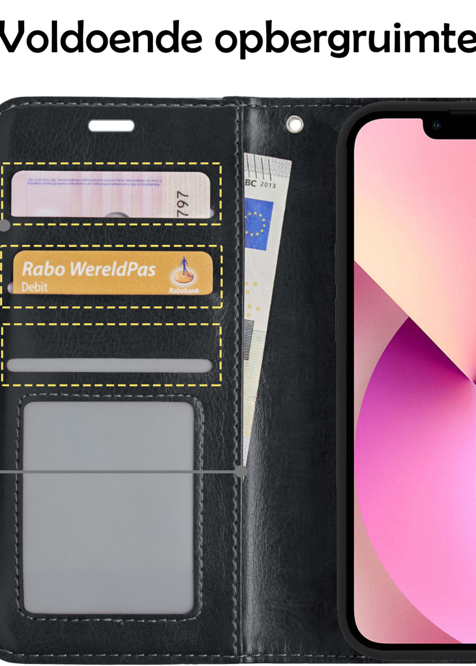 LUQ Hoesje Geschikt voor iPhone 13 Pro Hoesje Case Uitneembare Bookcase 2-in-1 Hoes - Hoes Geschikt voor iPhone 13 Pro Hoes Wallet Case Met Pasjeshouder Hoesje - Zwart