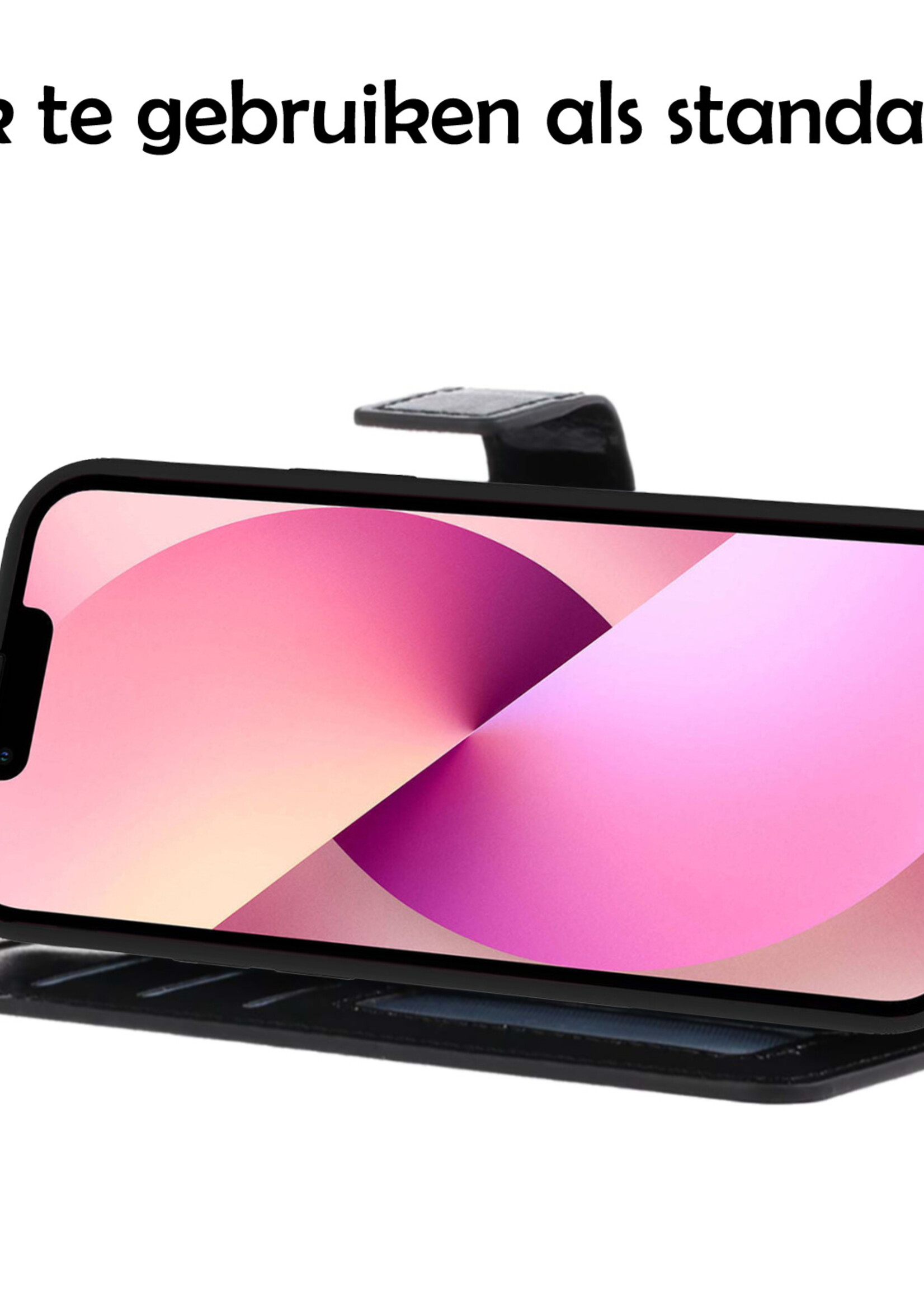 LUQ Hoesje Geschikt voor iPhone 13 Pro Max Hoesje Case Uitneembare Bookcase 2-in-1 Hoes - Hoes Geschikt voor iPhone 13 Pro Max Hoes Wallet Case Met Pasjeshouder Hoesje - Zwart