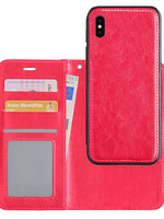 LUQ LUQ iPhone Xs Max 2-in-1 Hoesje BookCase Uitneembaar - Donkerroze