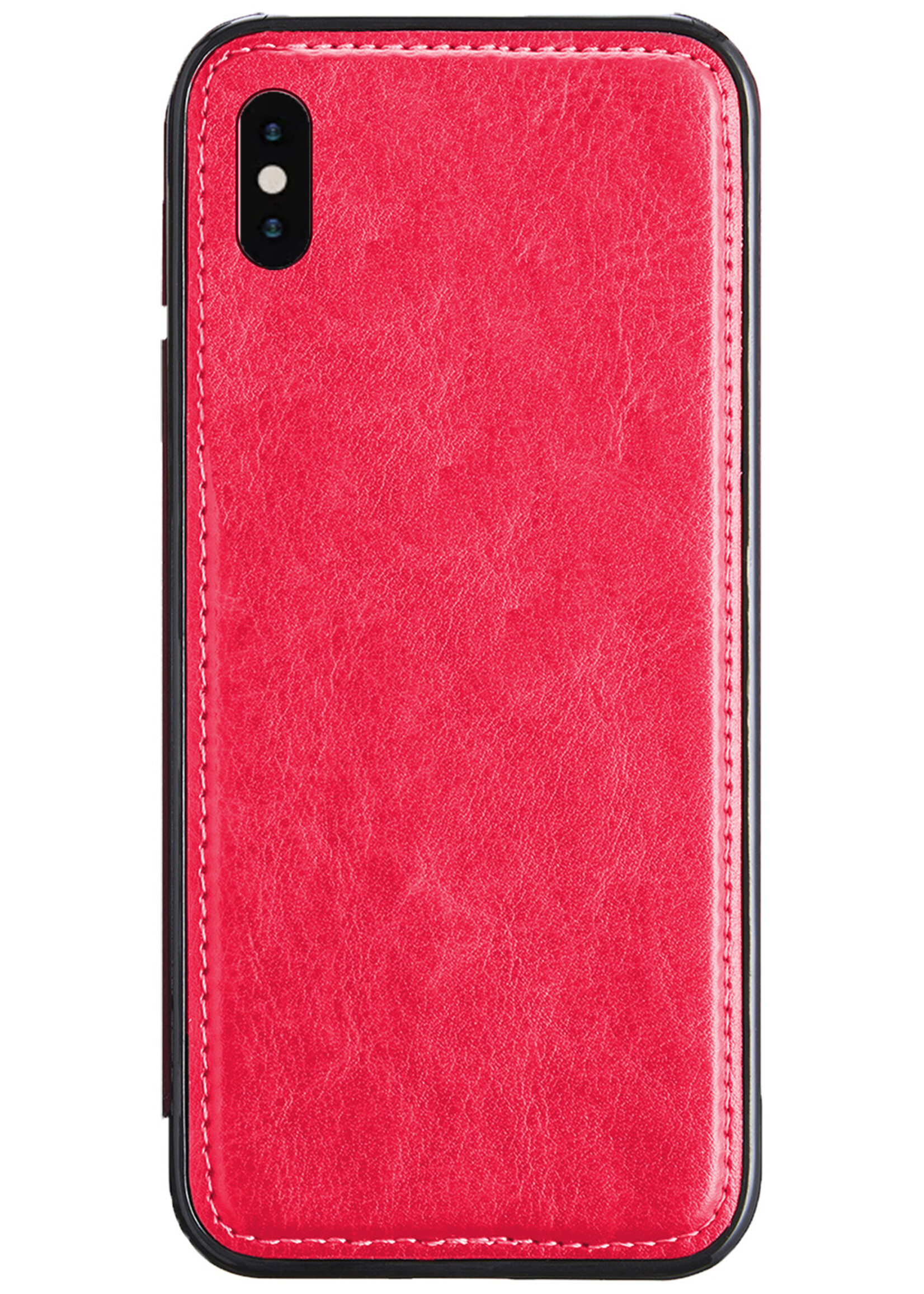 LUQ Hoesje Geschikt voor iPhone Xs Max Hoesje Case Uitneembare Bookcase 2-in-1 Hoes - Hoes Geschikt voor iPhone Xs Max Hoes Wallet Case Met Pasjeshouder Hoesje - Donkerroze