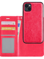 LUQ LUQ iPhone 13 Mini 2-in-1 Hoesje BookCase Uitneembaar - Donkerroze