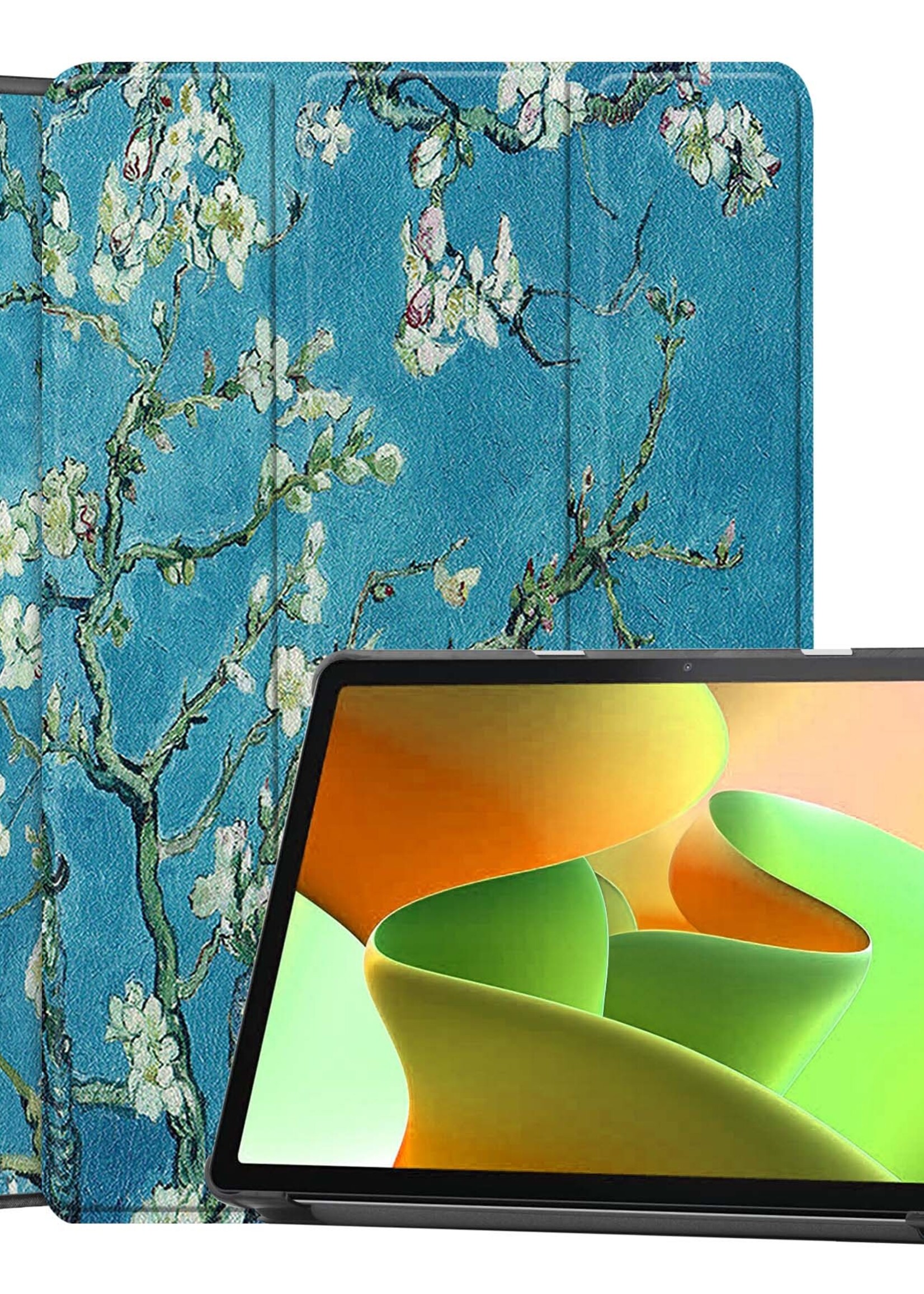 LUQ Hoes Geschikt voor Lenovo Tab M10 (3rd gen) Hoes Luxe Hoesje Book Case - Hoesje Geschikt voor Lenovo Tab M10 (3e gen) Hoes Cover - Bloesem