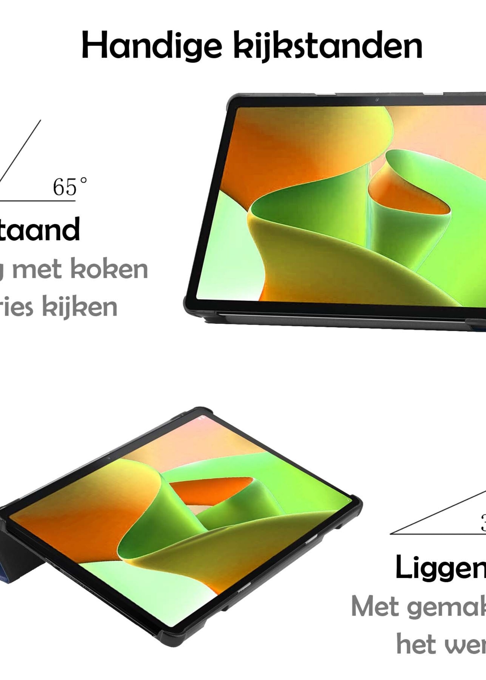 LUQ Hoes Geschikt voor Lenovo Tab M10 (3rd gen) Hoes Luxe Hoesje Book Case - Hoesje Geschikt voor Lenovo Tab M10 (3e gen) Hoes Cover - Donkerblauw