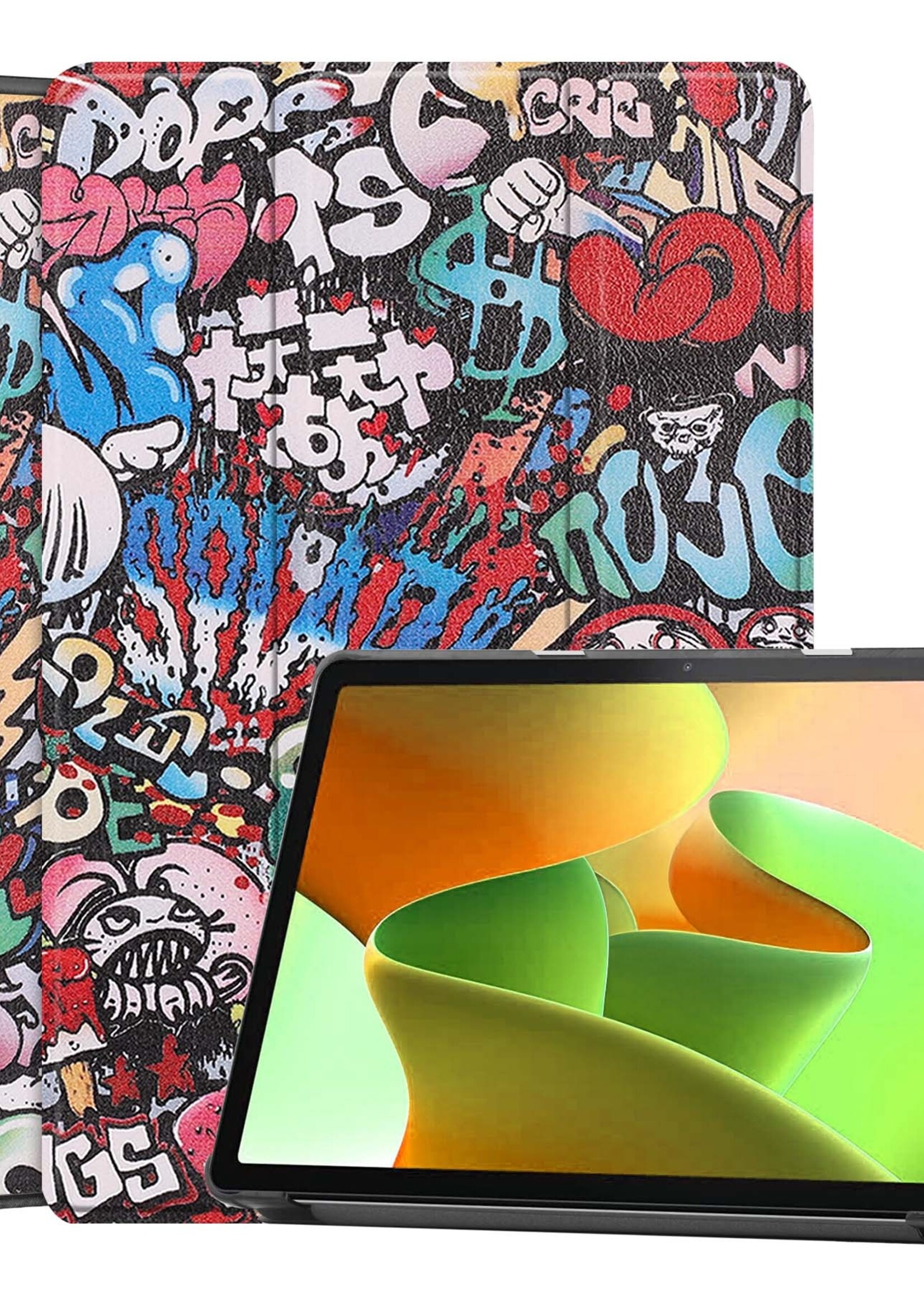 LUQ Hoes Geschikt voor Lenovo Tab M10 (3rd gen) Hoes Luxe Hoesje Book Case - Hoesje Geschikt voor Lenovo Tab M10 (3e gen) Hoes Cover - Graffity