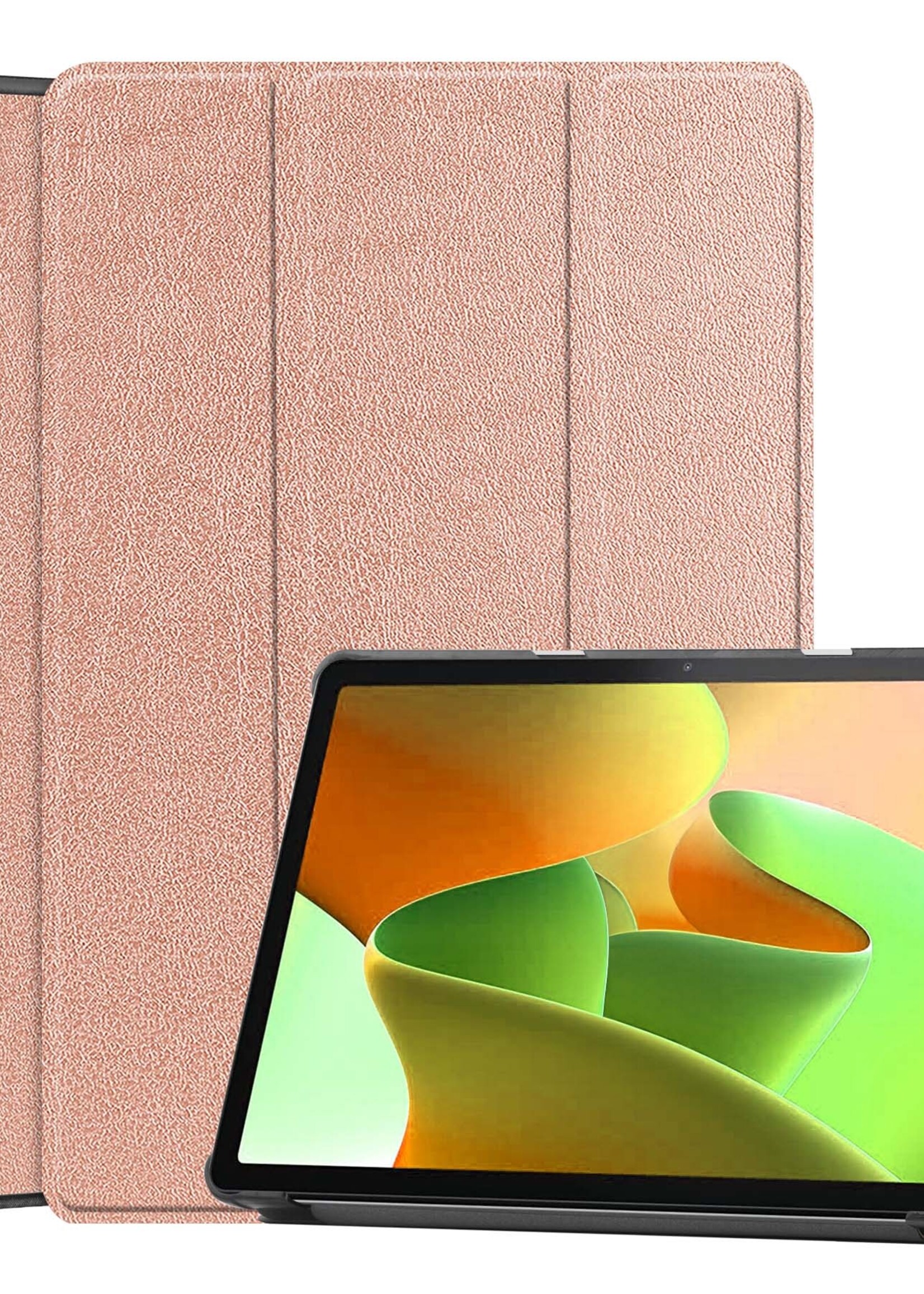 LUQ Hoes Geschikt voor Lenovo Tab M10 (3rd gen) Hoes Luxe Hoesje Book Case - Hoesje Geschikt voor Lenovo Tab M10 (3e gen) Hoes Cover - Rosé goud
