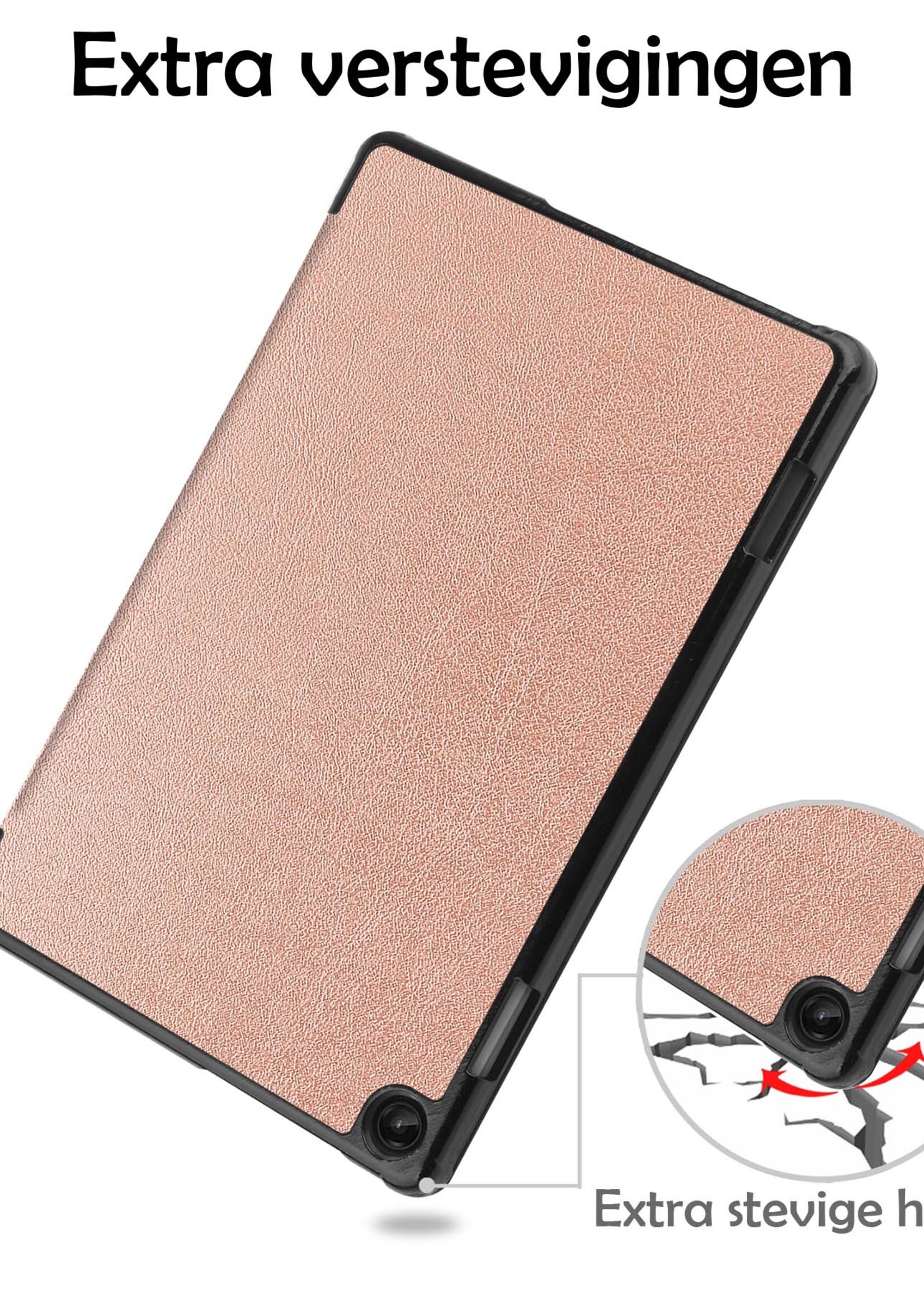 LUQ Hoes Geschikt voor Lenovo Tab M10 (3rd gen) Hoes Luxe Hoesje Book Case - Hoesje Geschikt voor Lenovo Tab M10 (3e gen) Hoes Cover - Rosé goud