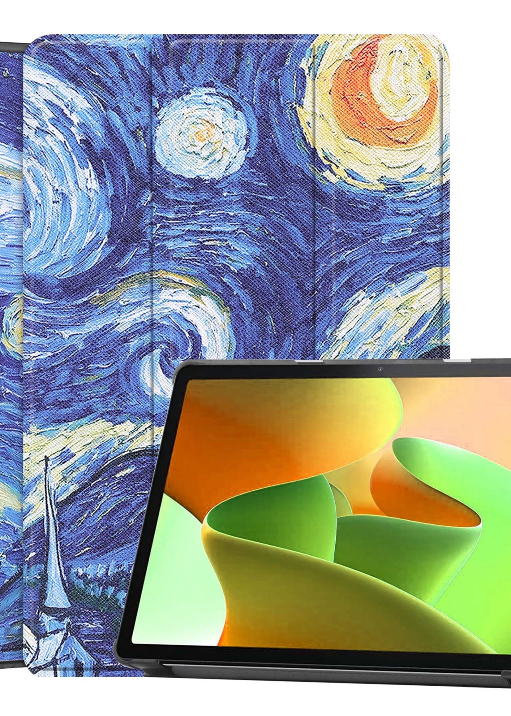 LUQ Hoes Geschikt voor Lenovo Tab M10 (3rd gen) Hoes Luxe Hoesje Book Case - Hoesje Geschikt voor Lenovo Tab M10 (3e gen) Hoes Cover - Sterrenhemel