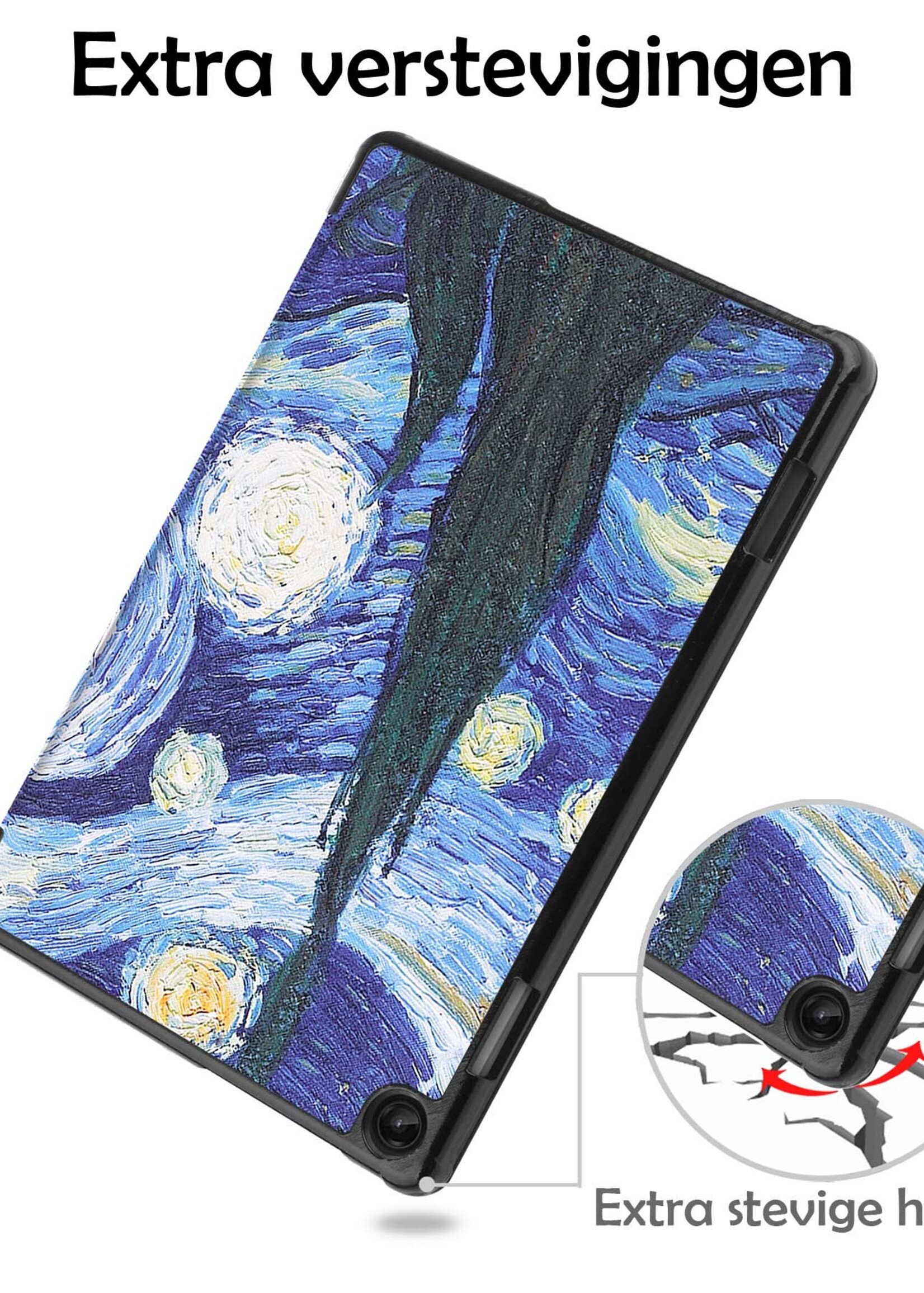 LUQ Hoes Geschikt voor Lenovo Tab M10 (3rd gen) Hoes Luxe Hoesje Book Case - Hoesje Geschikt voor Lenovo Tab M10 (3e gen) Hoes Cover - Sterrenhemel