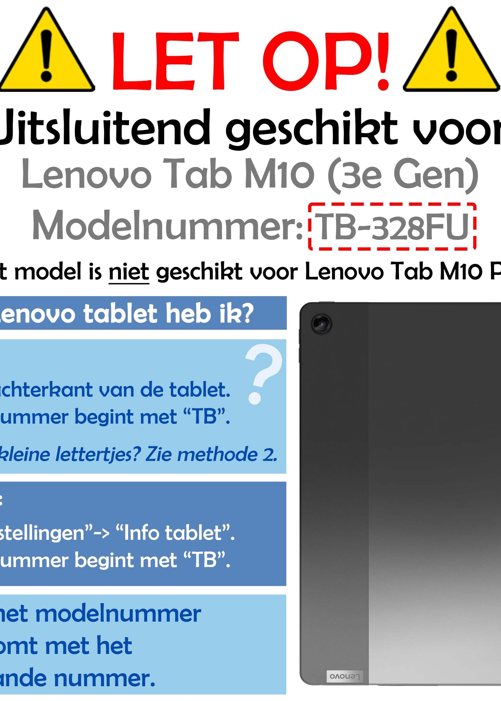 LUQ Hoes Geschikt voor Lenovo Tab M10 (3rd gen) Hoes Luxe Hoesje Book Case - Hoesje Geschikt voor Lenovo Tab M10 (3e gen) Hoes Cover - Zwart