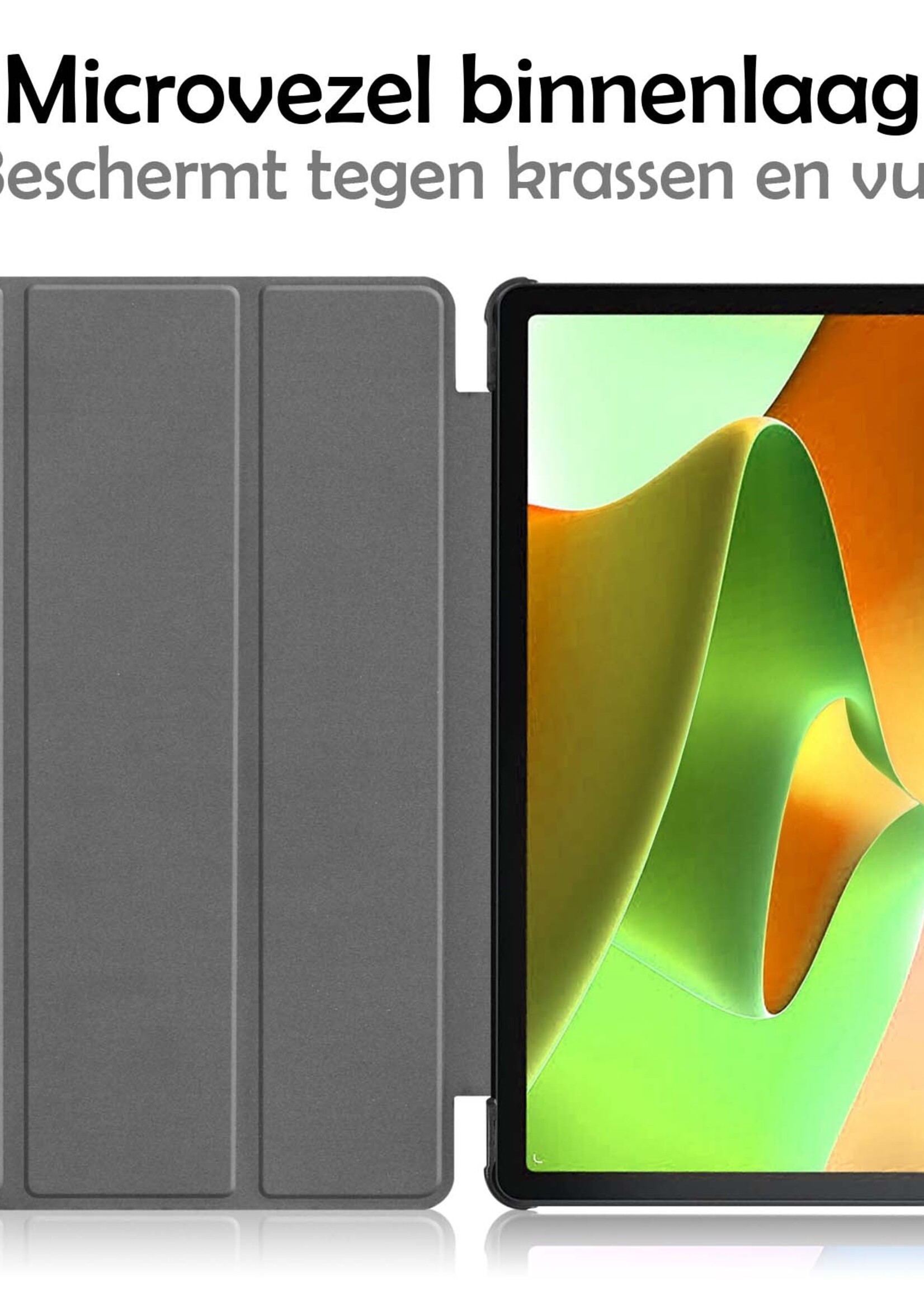 LUQ Hoes Geschikt voor Lenovo Tab M10 (3rd gen) Hoes Luxe Hoesje Book Case Met Screenprotector - Hoesje Geschikt voor Lenovo Tab M10 (3e gen) Hoes Cover - Donkerblauw