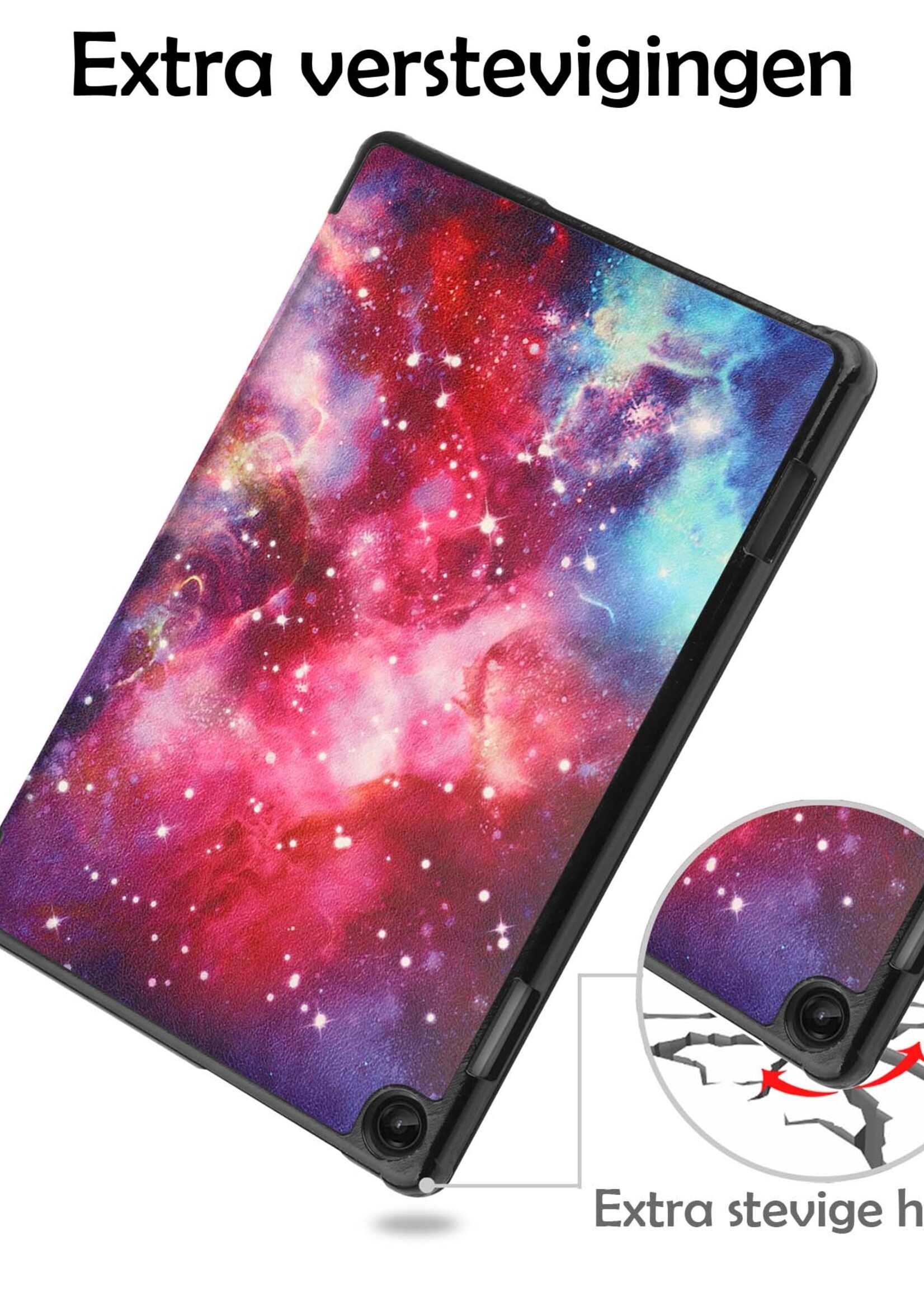 LUQ Hoes Geschikt voor Lenovo Tab M10 (3rd gen) Hoes Luxe Hoesje Book Case Met Screenprotector - Hoesje Geschikt voor Lenovo Tab M10 (3e gen) Hoes Cover - Galaxy