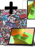 LUQ LUQ Lenovo Tab M10 (Gen 3) Hoesje Met Screenprotector - Graffity