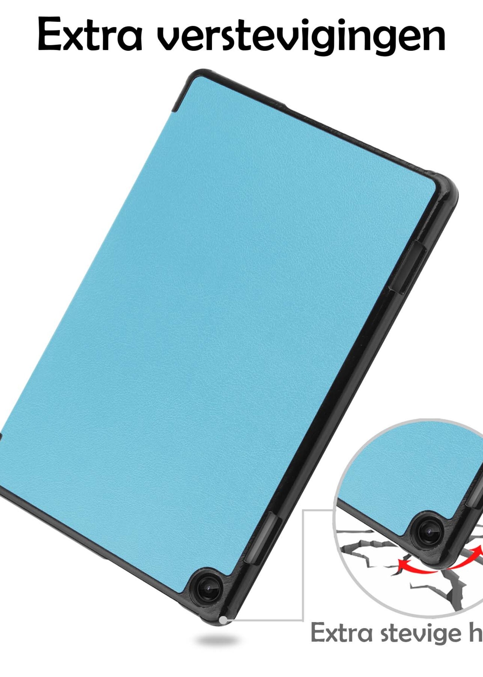 LUQ Hoes Geschikt voor Lenovo Tab M10 (3rd gen) Hoes Luxe Hoesje Book Case Met Screenprotector - Hoesje Geschikt voor Lenovo Tab M10 (3e gen) Hoes Cover - Lichtblauw