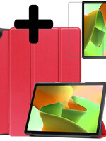 LUQ LUQ Lenovo Tab M10 (Gen 3) Hoesje Met Screenprotector - Rood