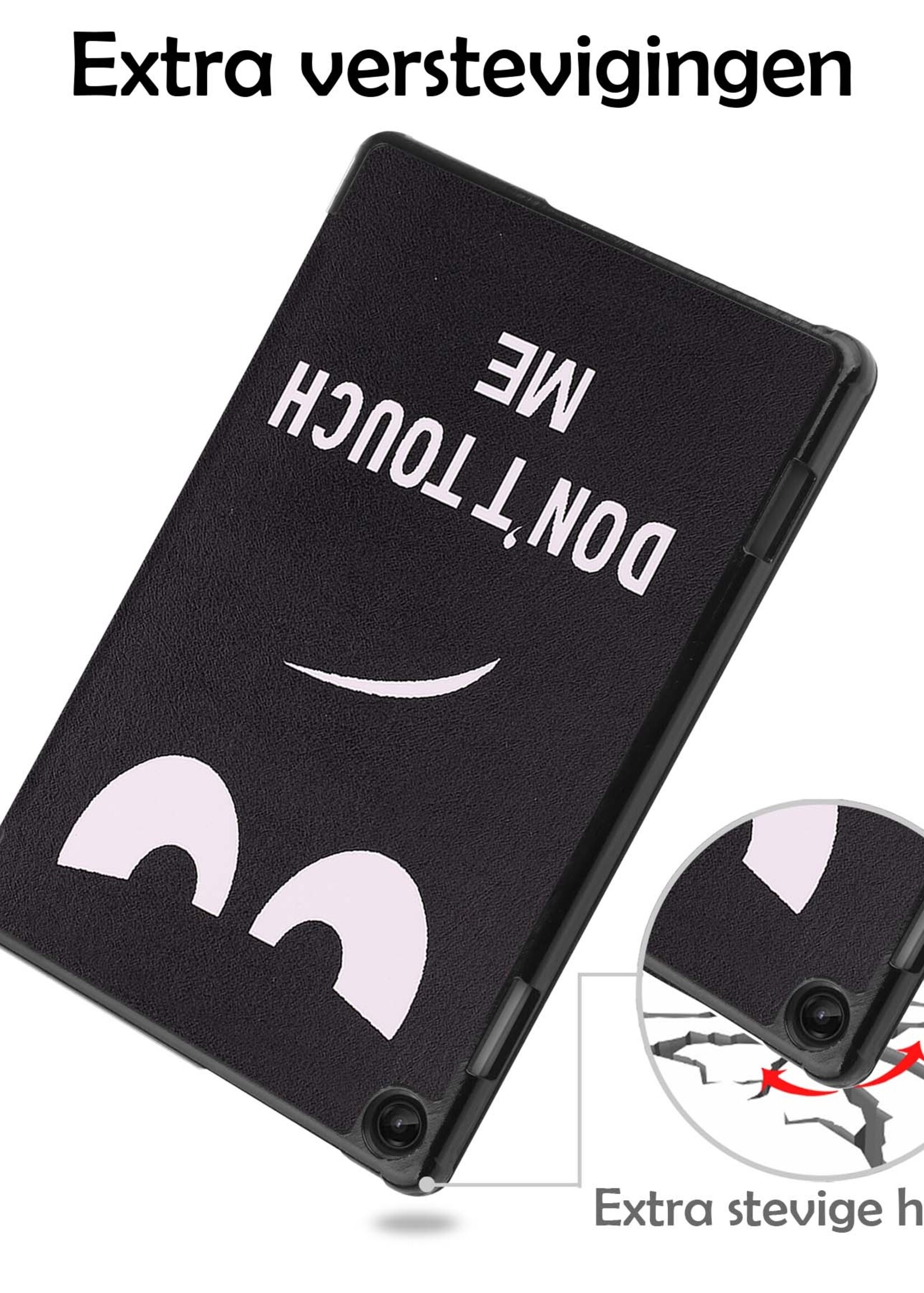 LUQ Hoes Geschikt voor Lenovo Tab M10 (3rd gen) Hoes Luxe Hoesje Book Case Met Screenprotector - Hoesje Geschikt voor Lenovo Tab M10 (3e gen) Hoes Cover - Don't Touch Me