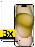 LUQ LUQ iPhone 15 Pro Max Screenprotector Glas Full Cover 2D - 3 PACK
