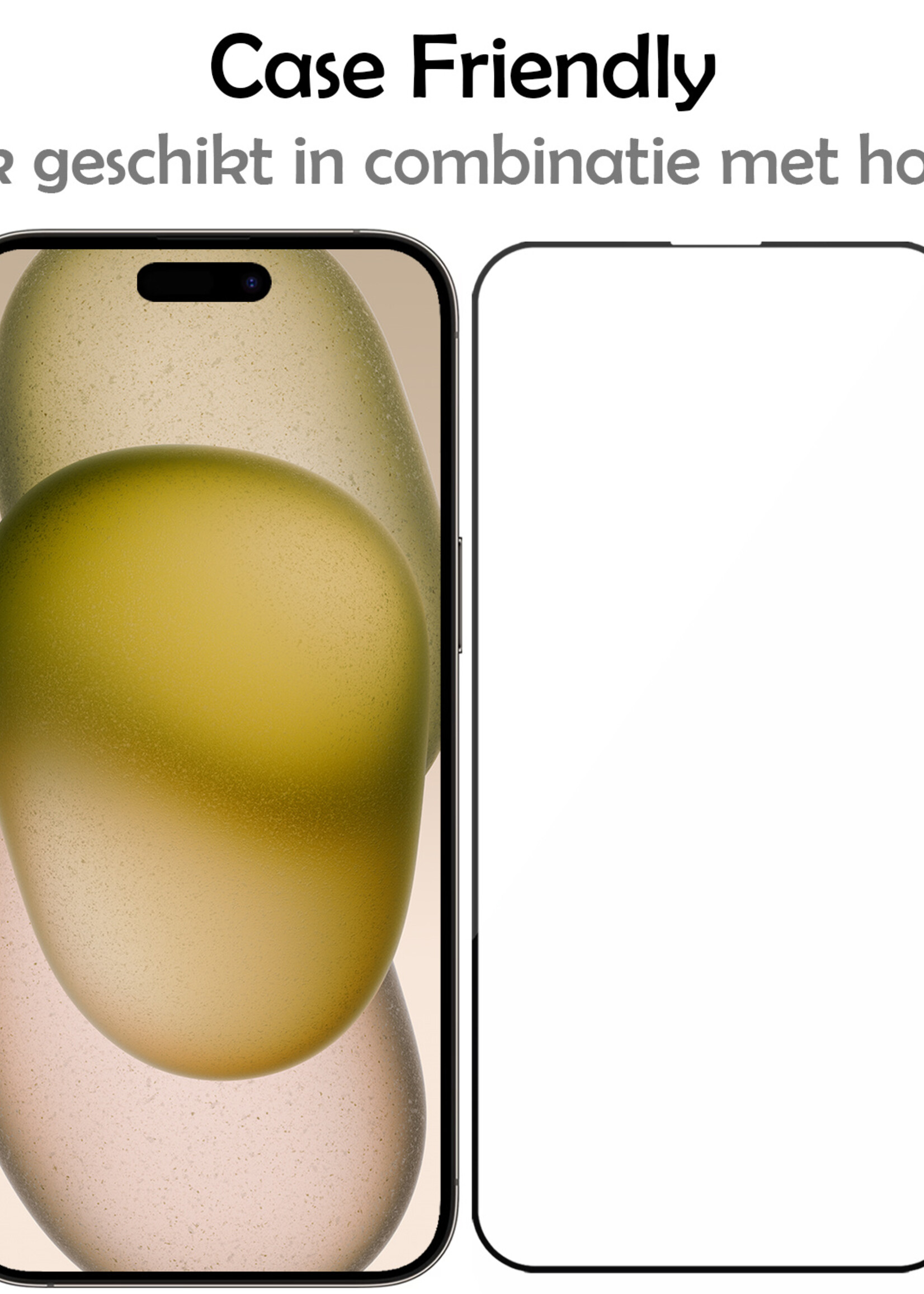 LUQ Screenprotector Geschikt voor iPhone 15 Pro Screenprotector Glas Full Cover - Screenprotector Geschikt voor iPhone 15 Pro Screenprotector Full Cover