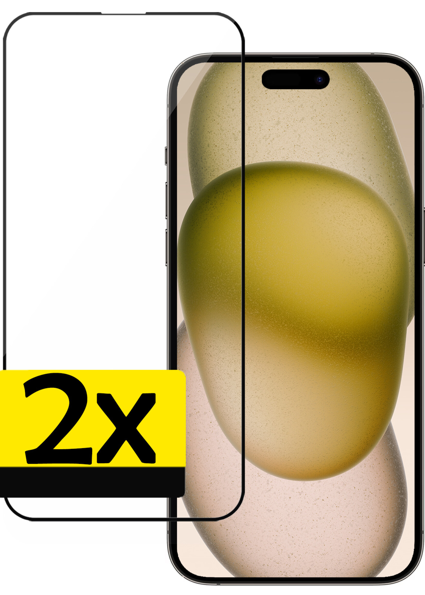 LUQ Screenprotector Geschikt voor iPhone 15 Plus Screenprotector Glas Full Cover - Screenprotector Geschikt voor iPhone 15 Plus Screenprotector Full Cover - 2 Stuks
