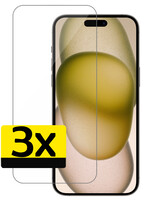 LUQ LUQ iPhone 15 Pro Screenprotector Glas Met Dichte Notch - 3 PACK