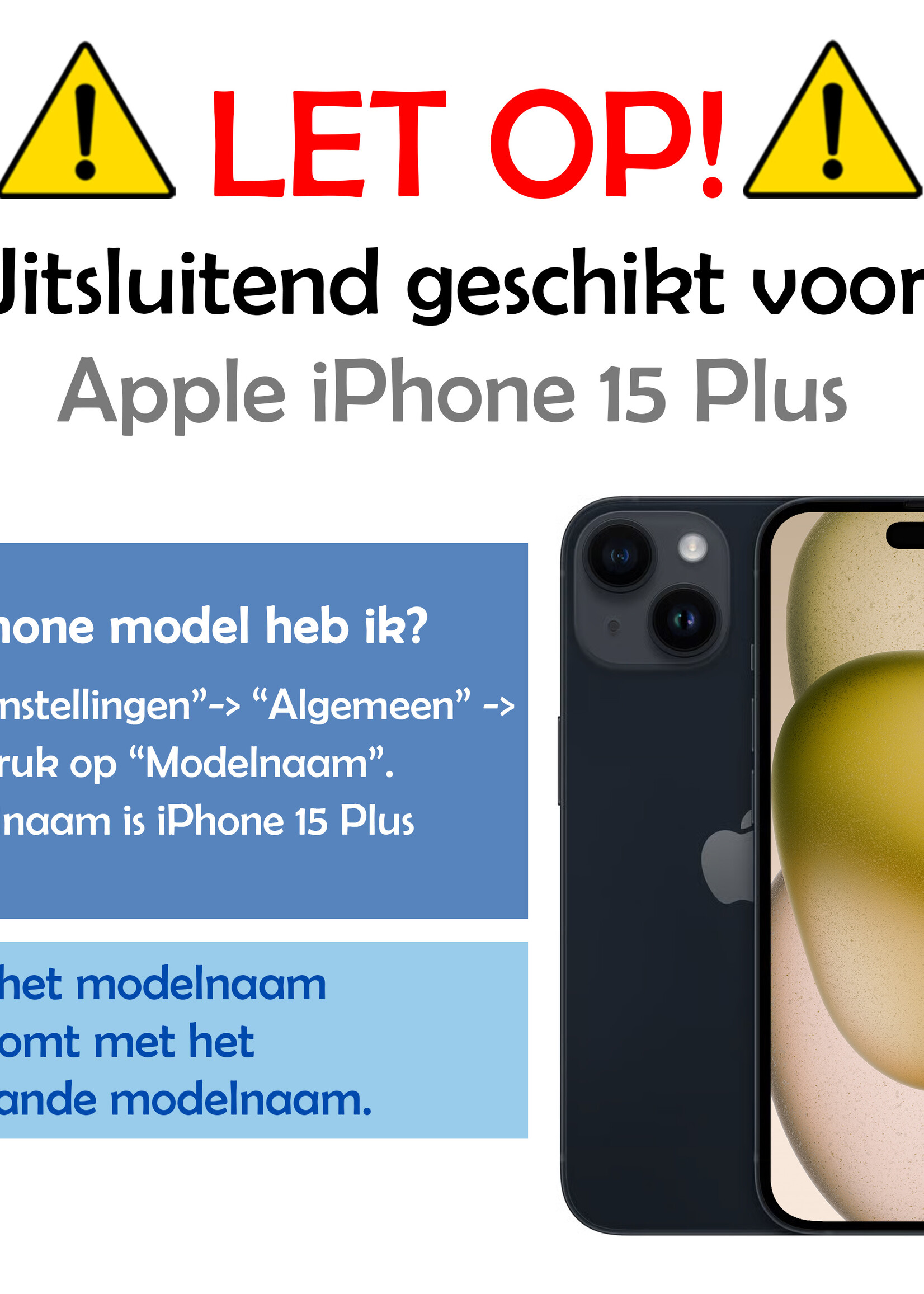 LUQ Screenprotector Geschikt voor iPhone 15 Plus Screenprotector Beschermglas Gehard Glas - Screenprotector Geschikt voor iPhone 15 Plus Screenprotector Glas