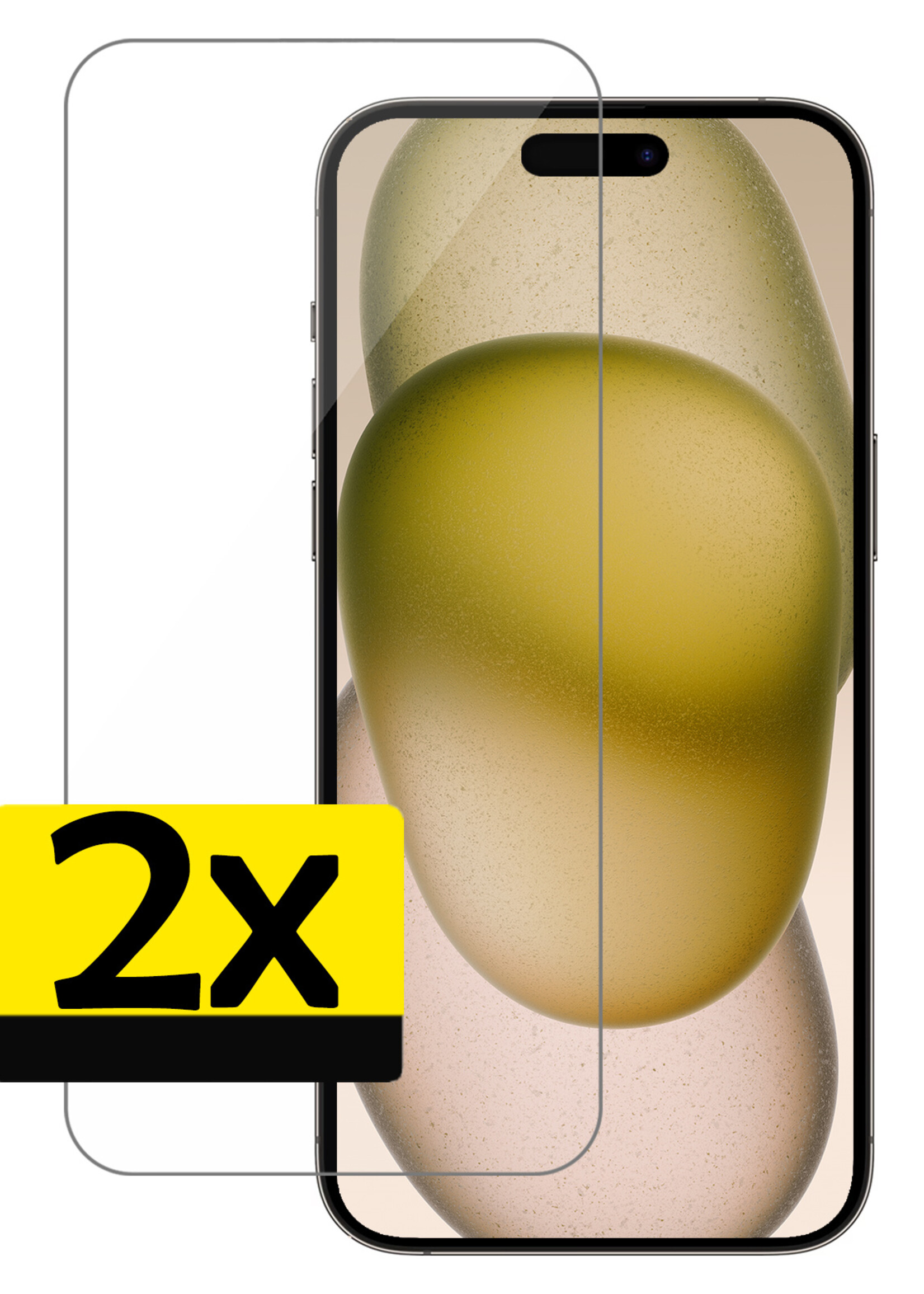 LUQ Screenprotector Geschikt voor iPhone 15 Screenprotector Beschermglas Gehard Glas - Screenprotector Geschikt voor iPhone 15 Screenprotector Glas - 2 Stuks
