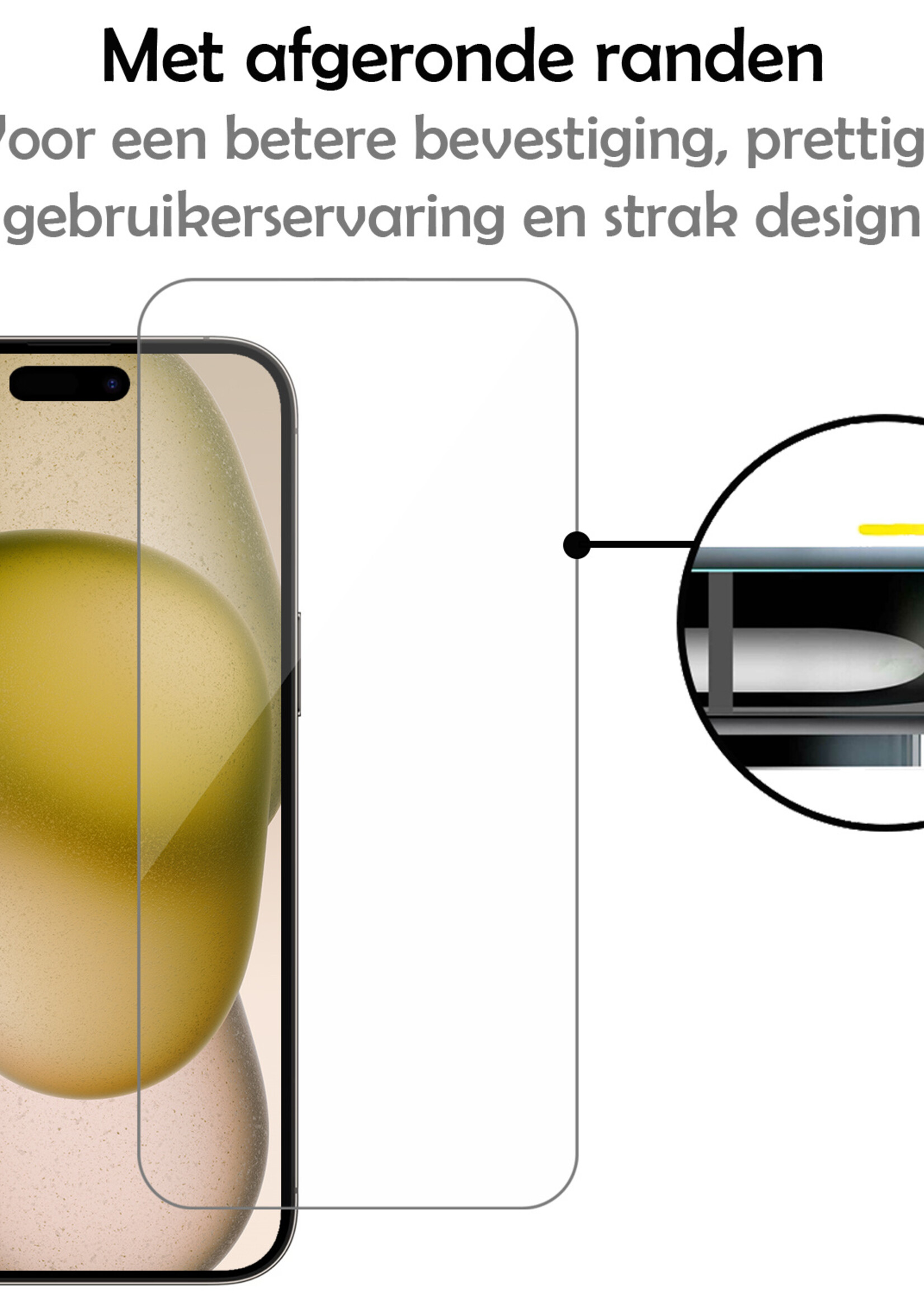LUQ Screenprotector Geschikt voor iPhone 15 Screenprotector Beschermglas Gehard Glas - Screenprotector Geschikt voor iPhone 15 Screenprotector Glas