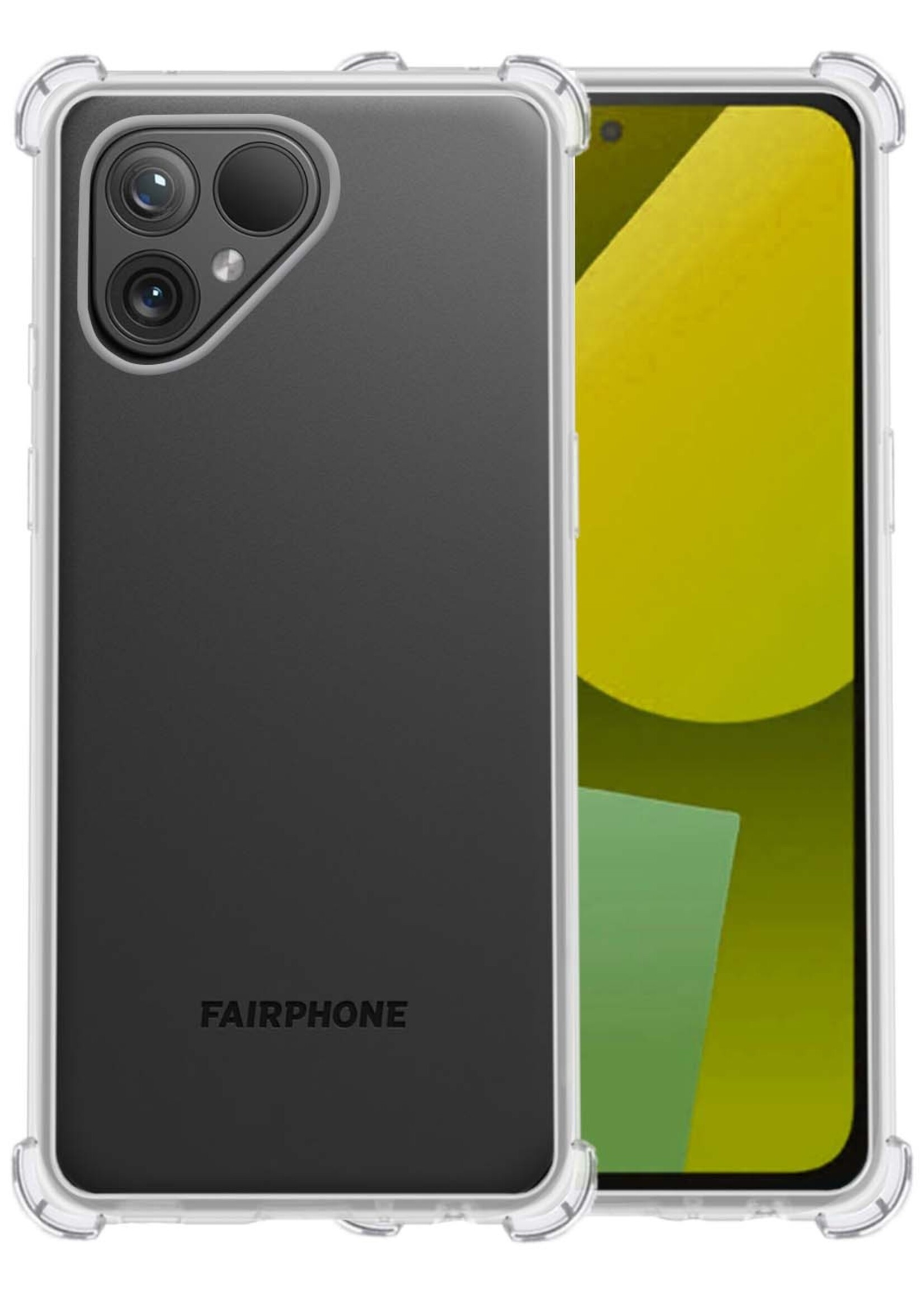 LUQ Hoesje Geschikt voor Fairphone 5 Hoesje Shockproof Case Siliconen - Hoes Geschikt voor Fairphone 5 Hoes Cover Siliconen - Transparant