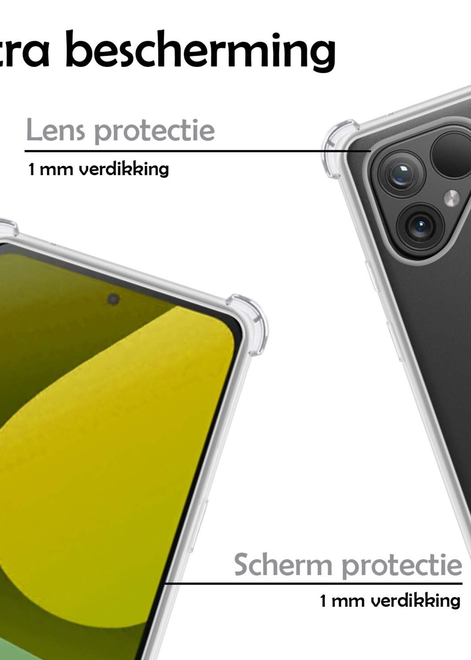 LUQ Hoesje Geschikt voor Fairphone 5 Hoesje Shockproof Case Siliconen - Hoes Geschikt voor Fairphone 5 Hoes Cover Siliconen - Transparant - 2 Stuks
