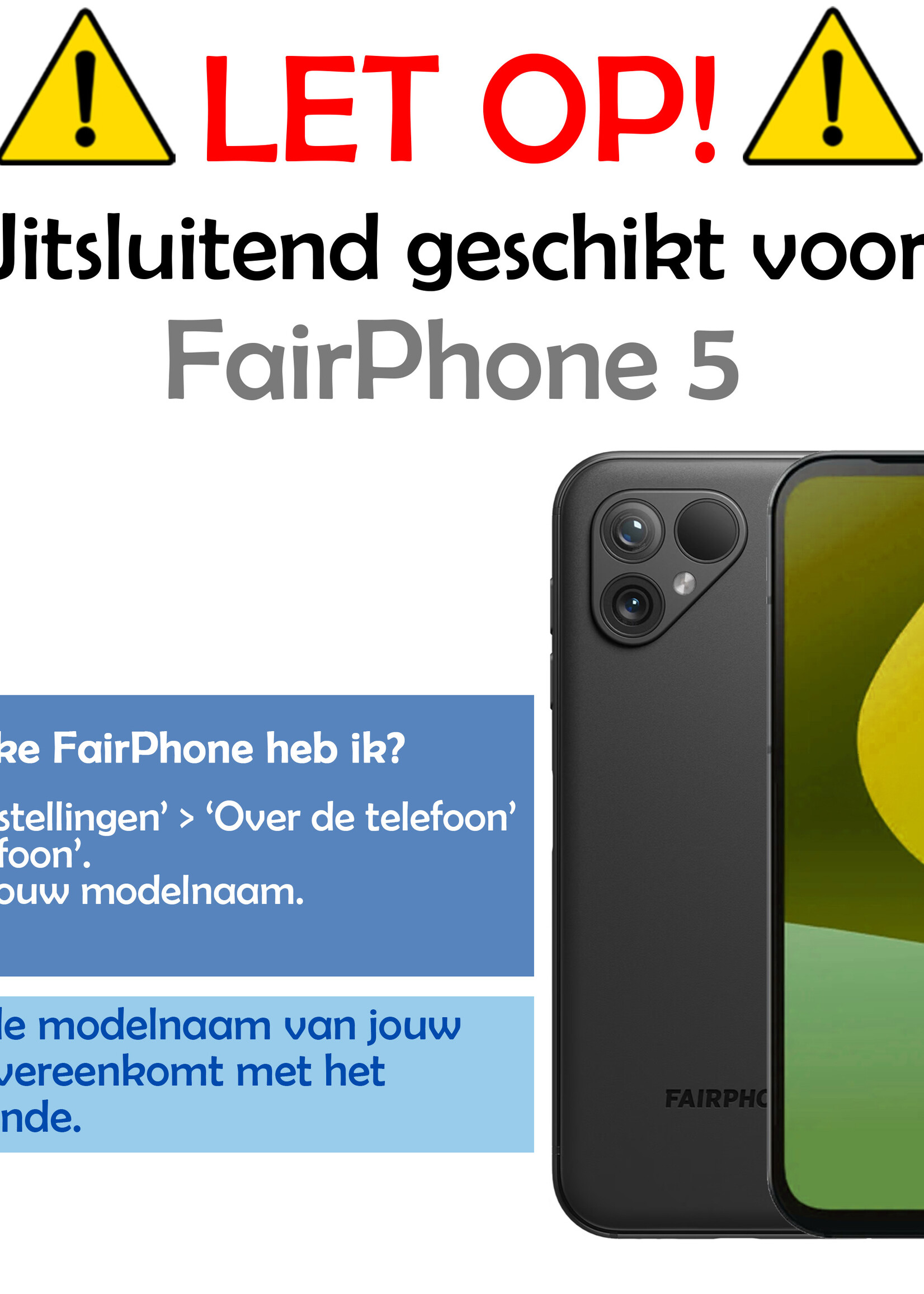 LUQ Hoesje Geschikt voor Fairphone 5 Hoesje Shockproof Case Siliconen Met Screenprotector - Hoes Geschikt voor Fairphone 5 Hoes Cover Siliconen - Transparant