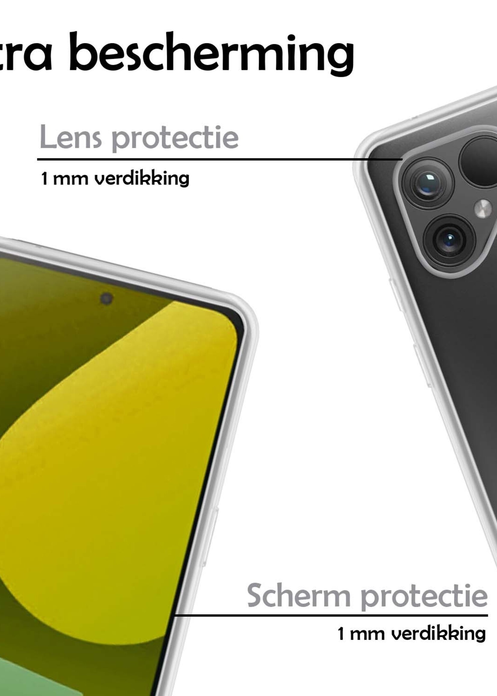 LUQ Hoesje Geschikt voor Fairphone 5 Hoesje Siliconen Case - Hoes Geschikt voor Fairphone 5 Hoes Siliconen - Transparant - 2 Stuks
