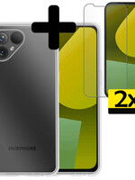 LUQ LUQ Fairphone 5 Hoesje Siliconen Met 2x Screenprotector - Transparant