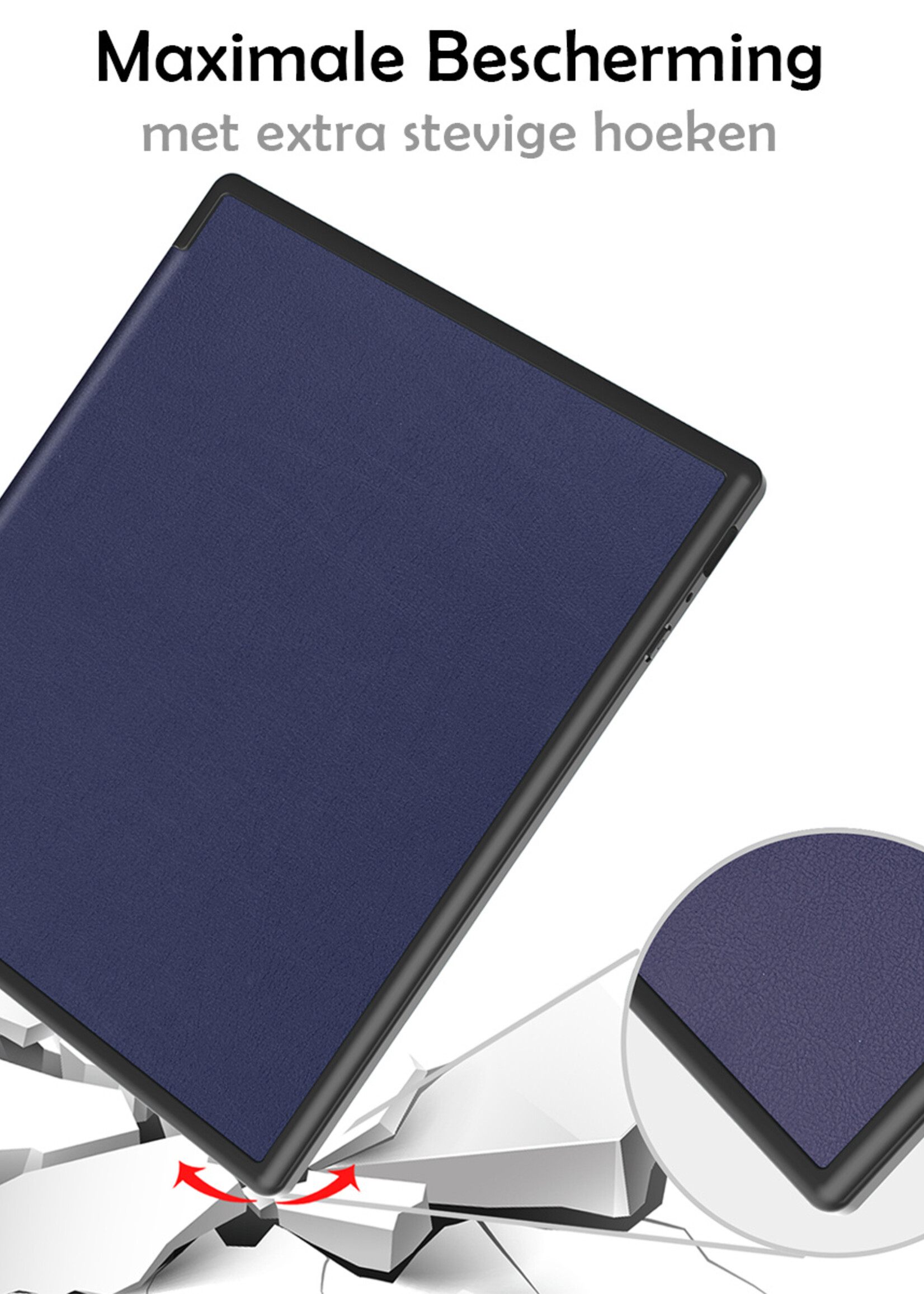 LUQ Hoesje Geschikt voor Kobo Elipsa 2E Hoes Bescherm Hoesje Case Luxe Sleep Cover Met Screenprotector - Donkerblauw