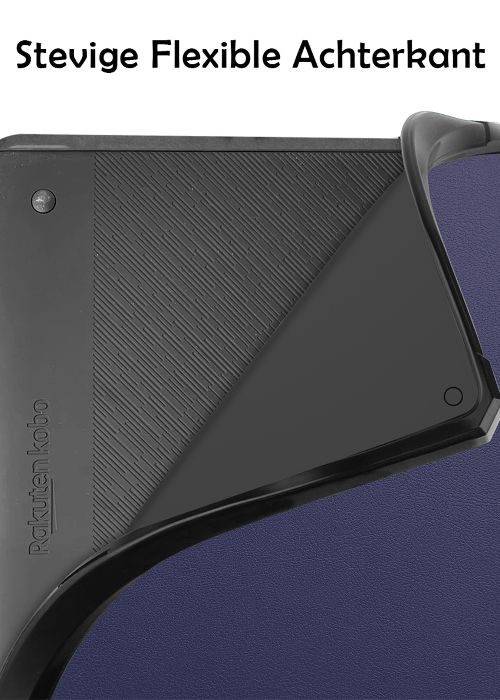 LUQ Hoesje Geschikt voor Kobo Elipsa 2E Hoes Bescherm Hoesje Case Luxe Sleep Cover Met Screenprotector - Donkerblauw