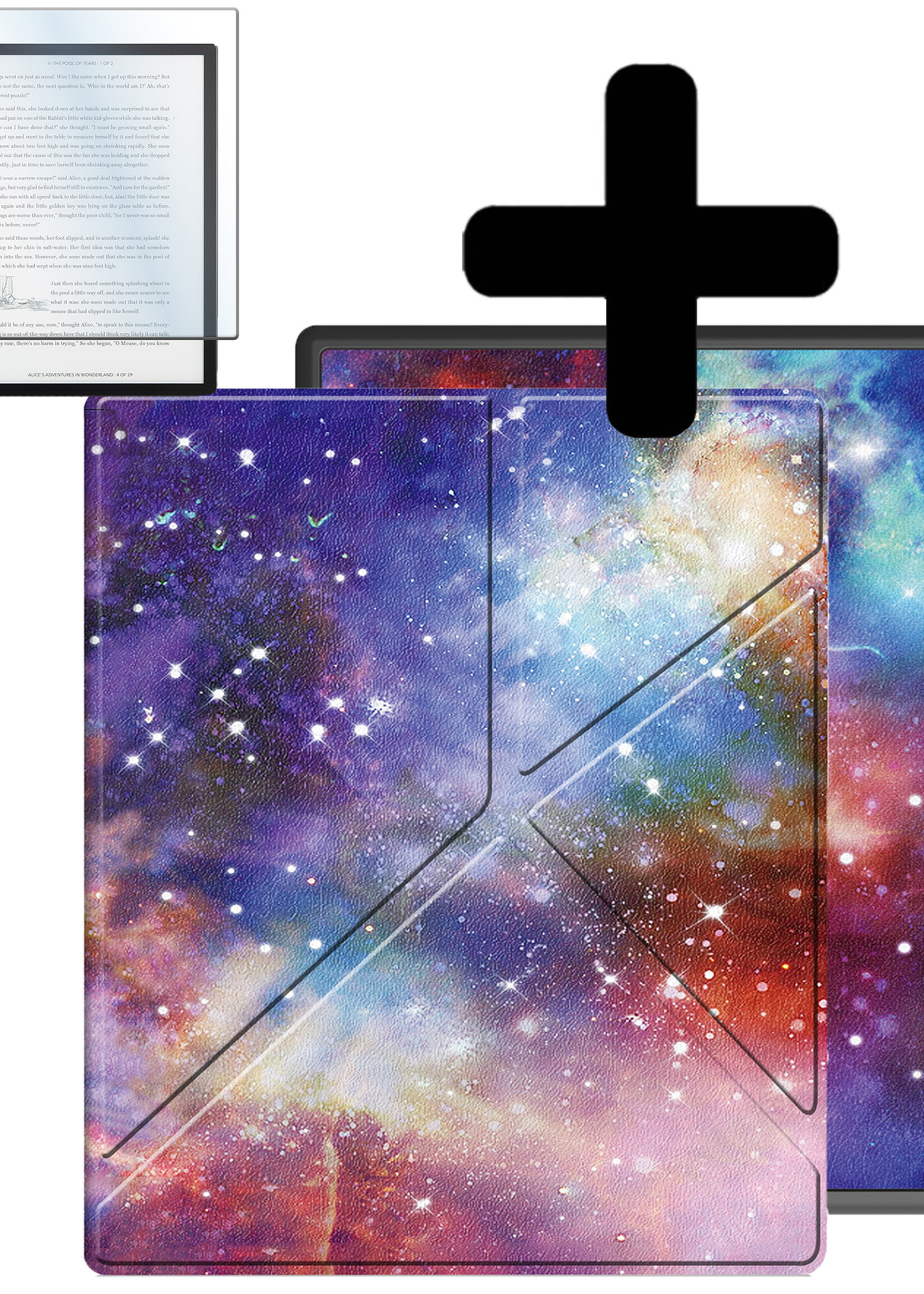 LUQ Hoesje Geschikt voor Kobo Elipsa 2E Hoes Bescherm Hoesje Case Luxe Sleep Cover Met Screenprotector - Galaxy