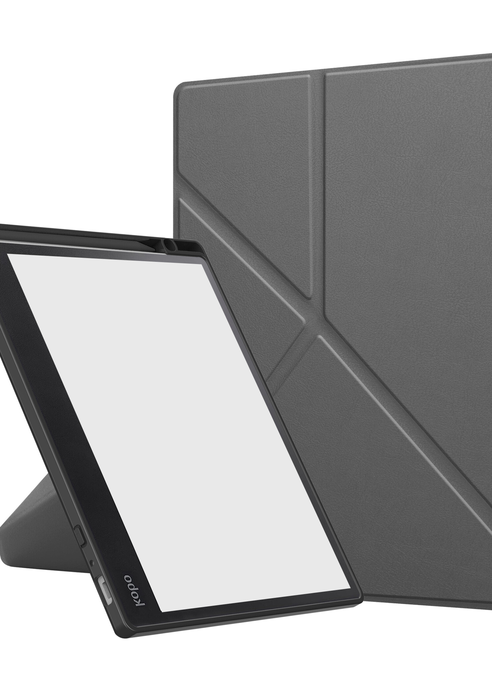 LUQ Hoesje Geschikt voor Kobo Elipsa 2E Hoes Bescherm Hoesje Case Luxe Sleep Cover Met Screenprotector - Grijs