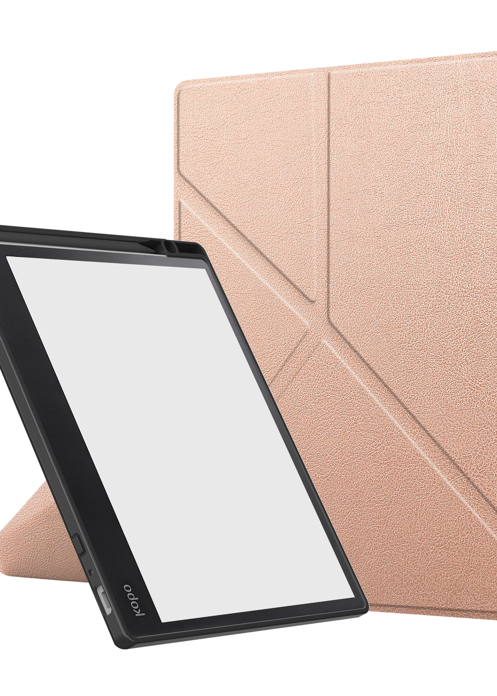 LUQ Hoesje Geschikt voor Kobo Elipsa 2E Hoes Bescherm Hoesje Case Luxe Sleep Cover Met Screenprotector - Rosé Goud