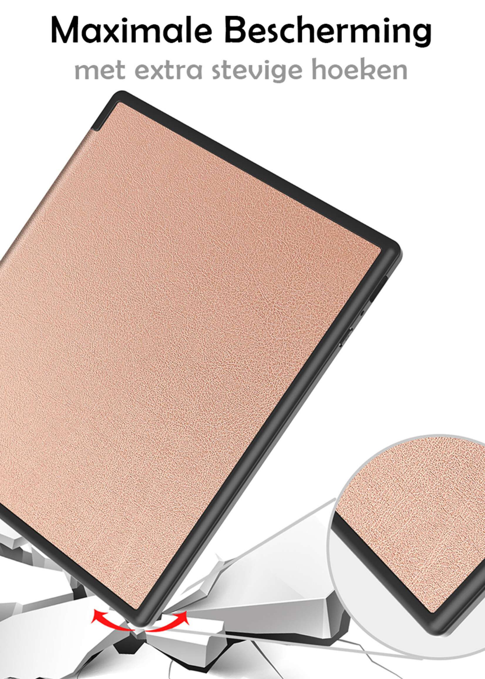 LUQ Hoesje Geschikt voor Kobo Elipsa 2E Hoes Bescherm Hoesje Case Luxe Sleep Cover Met Screenprotector - Rosé Goud