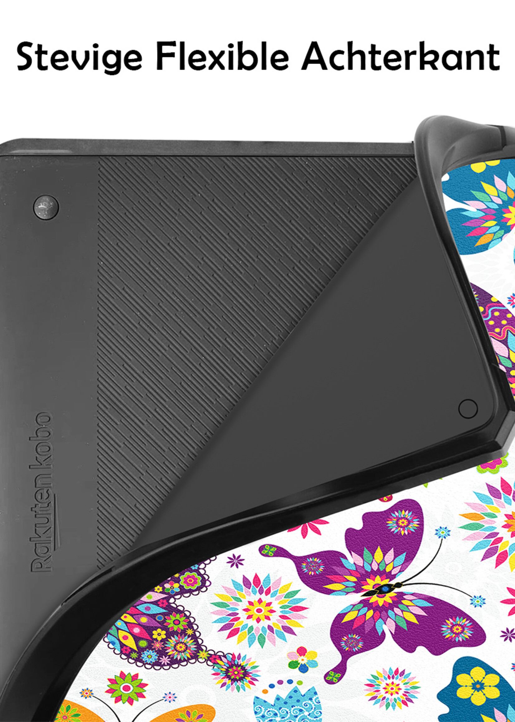 LUQ Hoesje Geschikt voor Kobo Elipsa 2E Hoes Bescherm Hoesje Case Luxe Sleep Cover Met Screenprotector - Vlinders