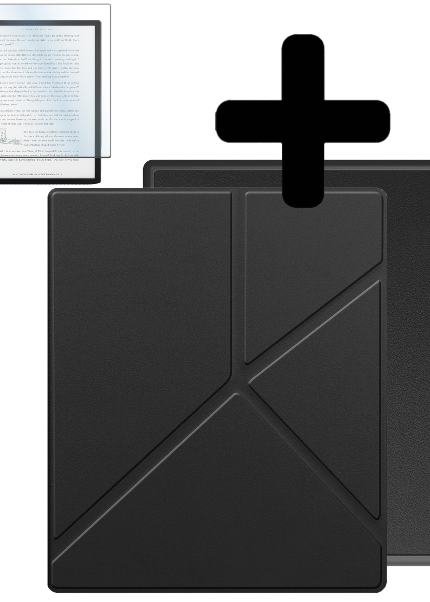 LUQ Hoesje Geschikt voor Kobo Elipsa 2E Hoes Bescherm Hoesje Case Luxe Sleep Cover Met Screenprotector - Zwart