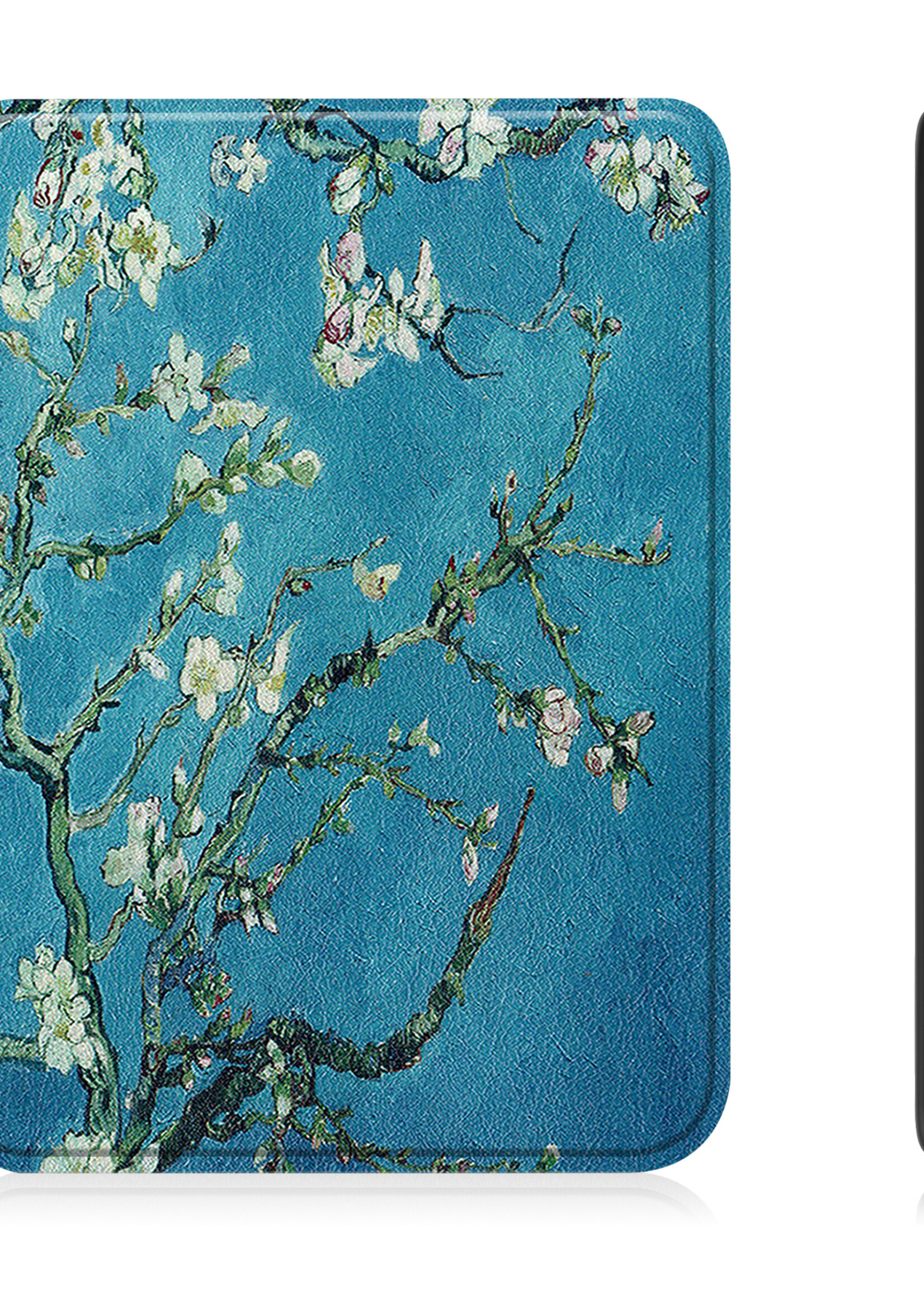 LUQ Hoesje Geschikt voor Kobo Clara 2E Hoes Bescherm Hoesje Case Luxe Sleep Cover Met Screenprotector - Bloesem