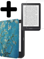 LUQ LUQ Kobo Clara 2E Hoesje Met Screenprotector - Bloesem