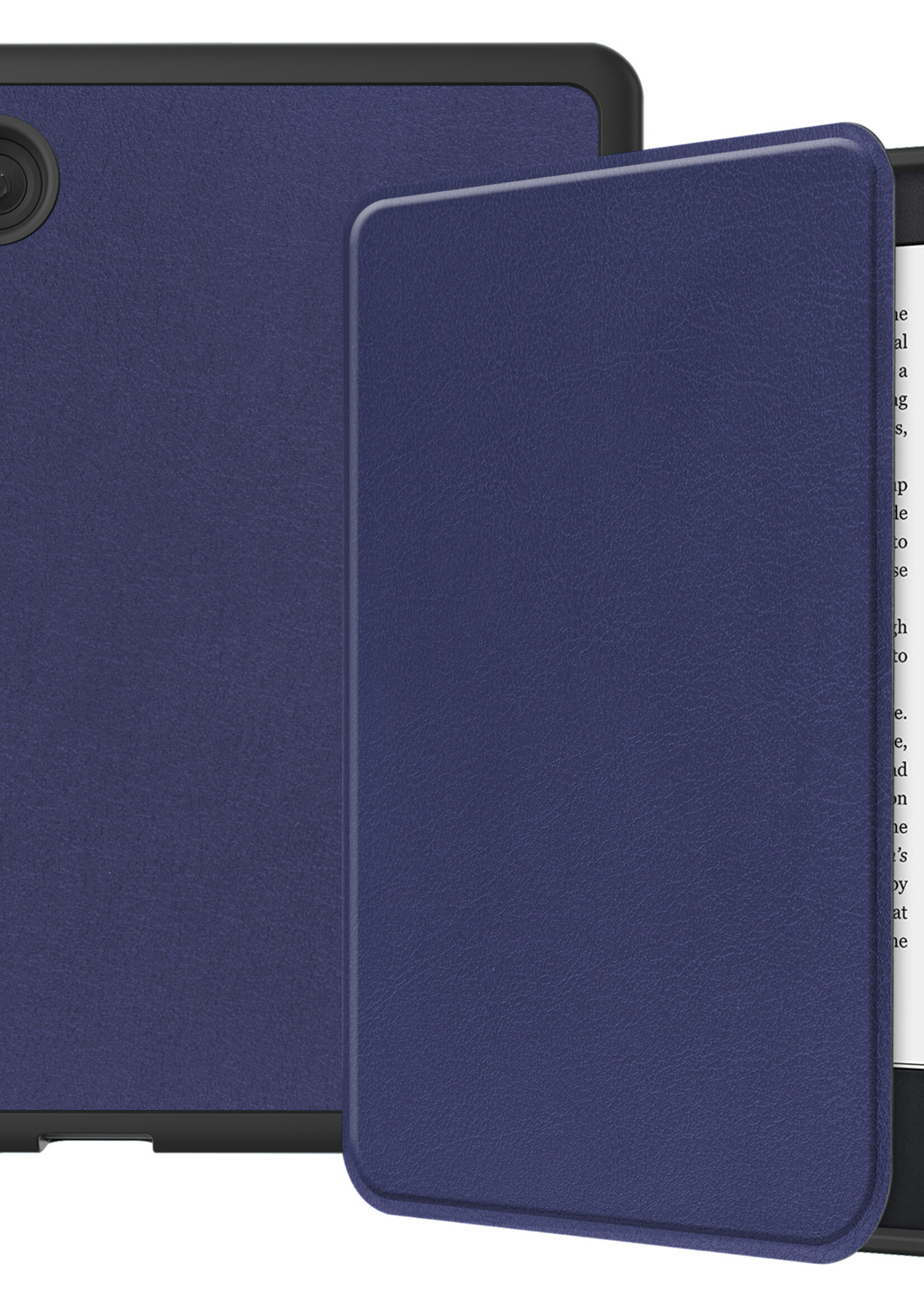 LUQ Hoesje Geschikt voor Kobo Clara 2E Hoes Bescherm Hoesje Case Luxe Sleep Cover Met Screenprotector - Donkerblauw