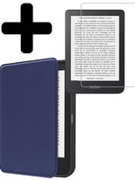 LUQ LUQ Kobo Clara 2E Hoesje Met Screenprotector - Donkerblauw