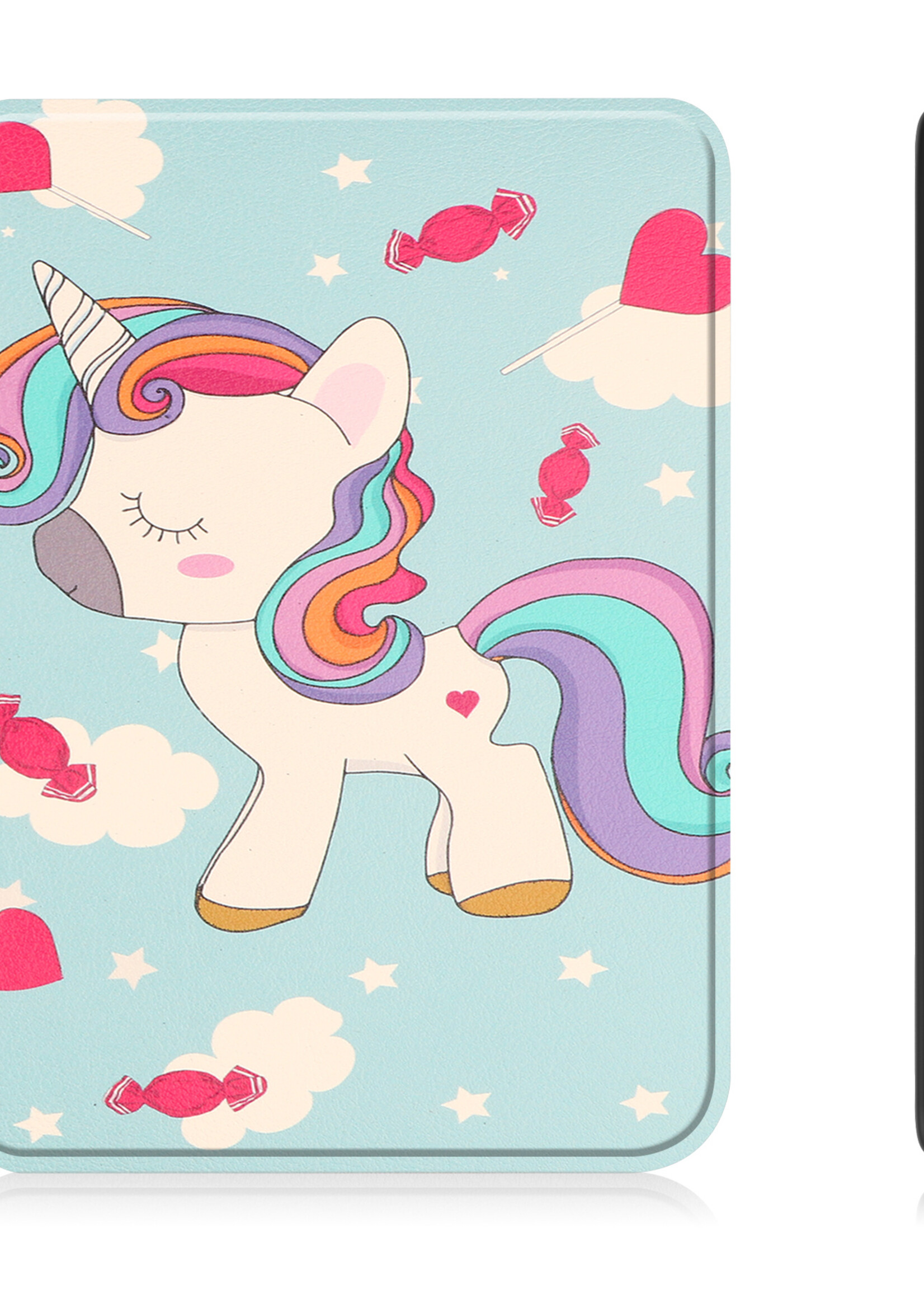 LUQ Hoesje Geschikt voor Kobo Clara 2E Hoes Bescherm Hoesje Case Luxe Sleep Cover Met Screenprotector - Eenhoorn