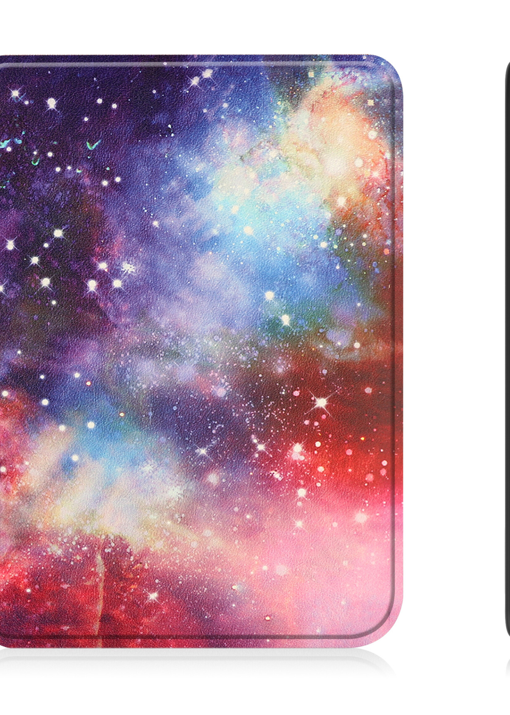 LUQ Hoesje Geschikt voor Kobo Clara 2E Hoes Bescherm Hoesje Case Luxe Sleep Cover Met Screenprotector - Galaxy