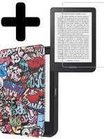 LUQ LUQ Kobo Clara 2E Hoesje Met Screenprotector - Graffity