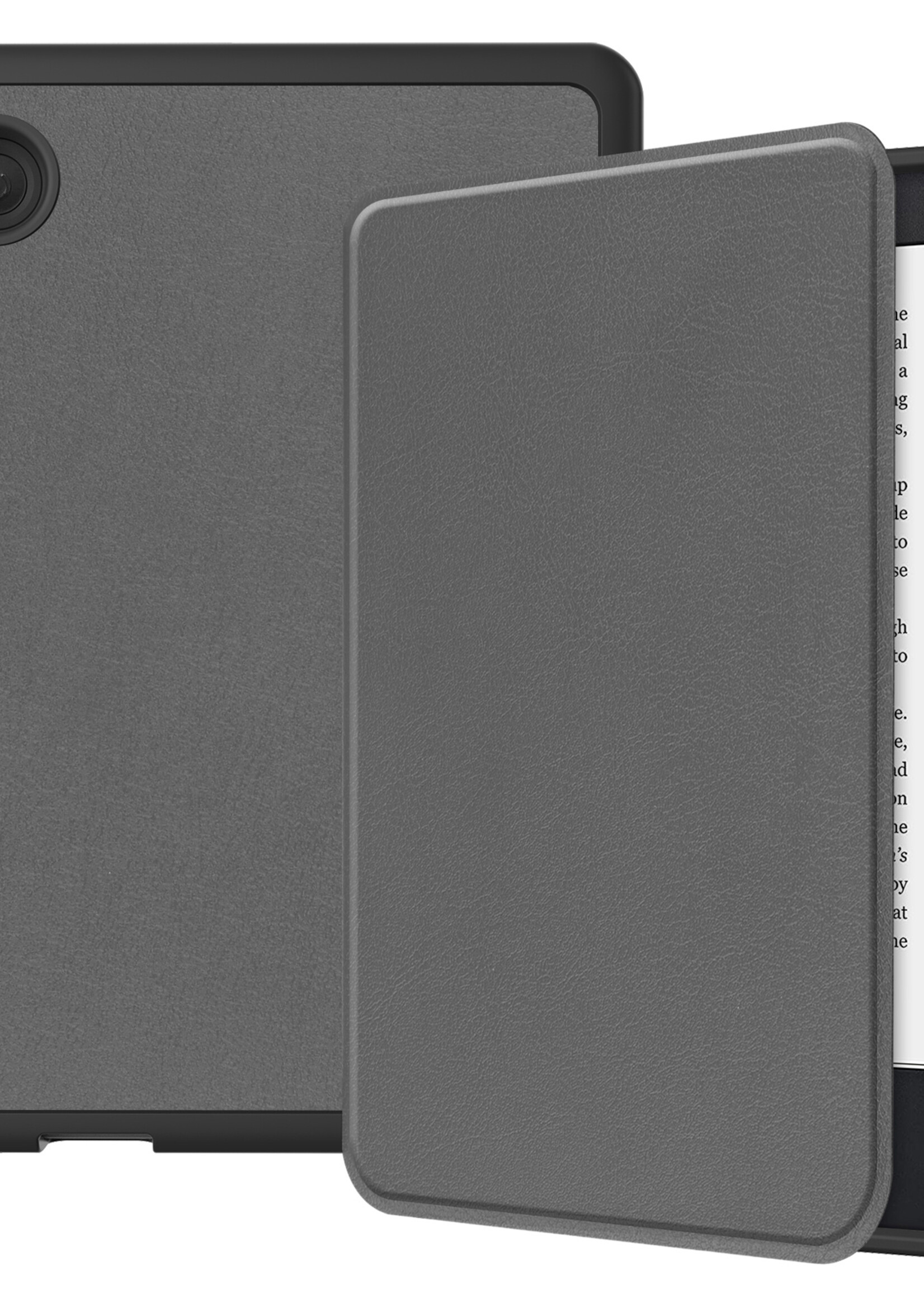 LUQ Hoesje Geschikt voor Kobo Clara 2E Hoes Bescherm Hoesje Case Luxe Sleep Cover Met Screenprotector - Grijs