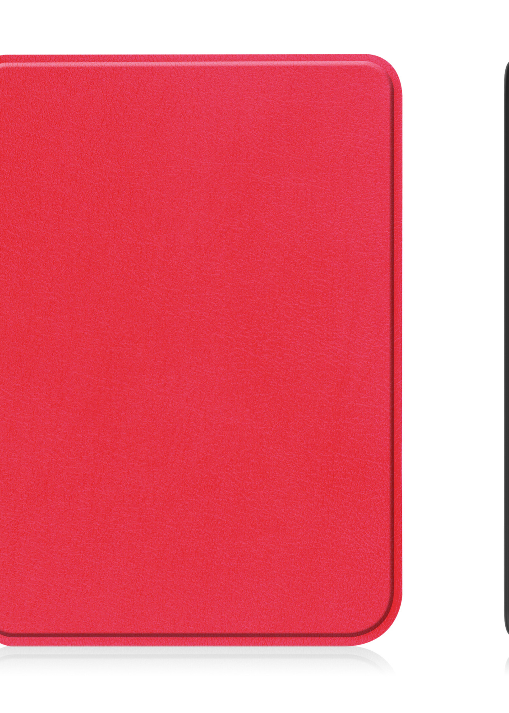 LUQ Hoesje Geschikt voor Kobo Clara 2E Hoes Bescherm Hoesje Case Luxe Sleep Cover Met Screenprotector - Rood