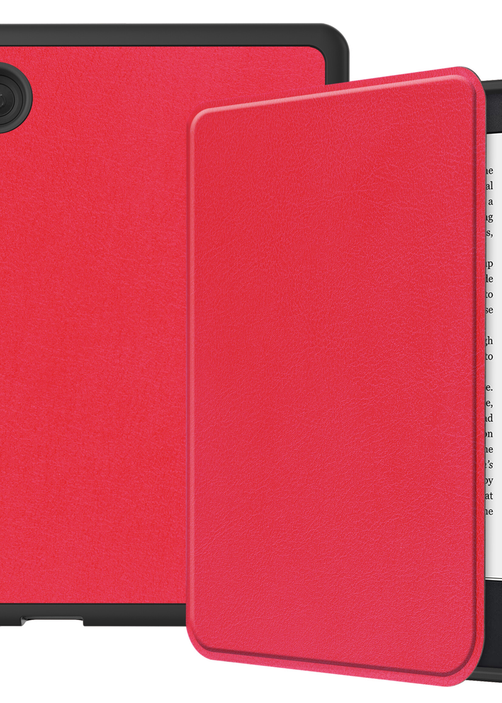 LUQ Hoesje Geschikt voor Kobo Clara 2E Hoes Bescherm Hoesje Case Luxe Sleep Cover Met Screenprotector - Rood
