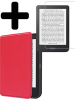 LUQ LUQ Kobo Clara 2E Hoesje Met Screenprotector - Rood